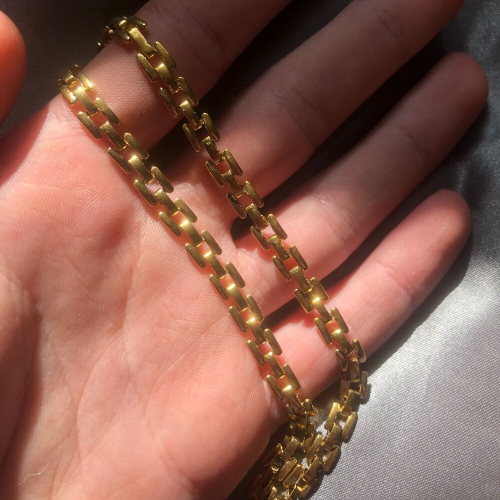 Watch  Style Chain Link Choker - 18K Gold-Plated - Picture 4 of 5
